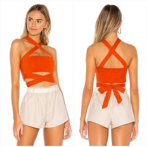 Superdown Elva Halter Tie Top Size Small